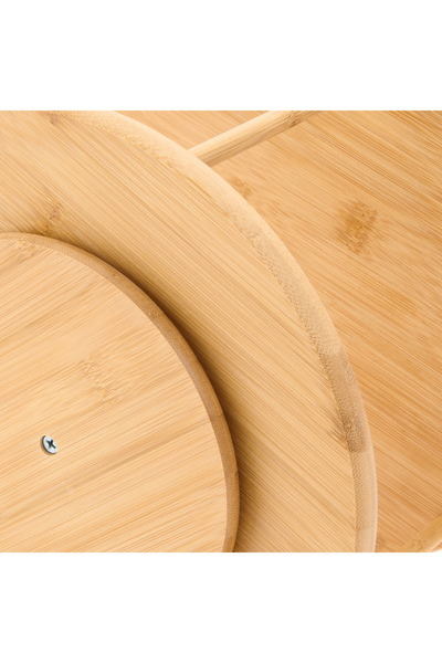 Excellent Houseware لوحة دوارة ذات طبقات باللون البيج - 25x21 سم