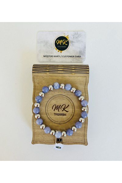 MK tasarım REAL PURPLE QUARTZ STONE BRACELET MK.022.012