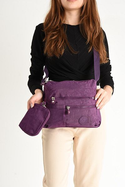 571 Collections Çanta Ultra Light and Multi-Pocket Purple Crossbody Shoulder Bag - Model 571-6I