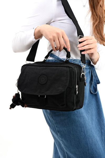 571 Collections Çanta Ultra Light Black Shoulder Bag - Crossbody and Multi-Pocket (Model: 571-6P)