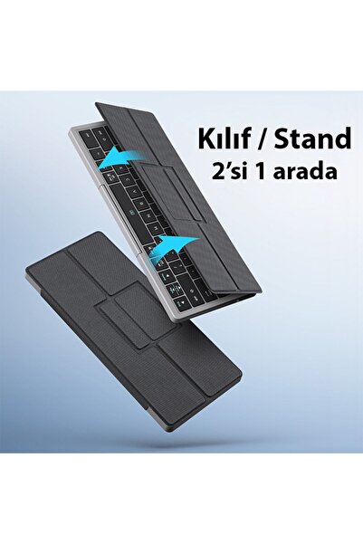 Dux Ducis Universal OK Series Kablosuz Bluetooth Klavye Touchpad Kılıf SİYAH
