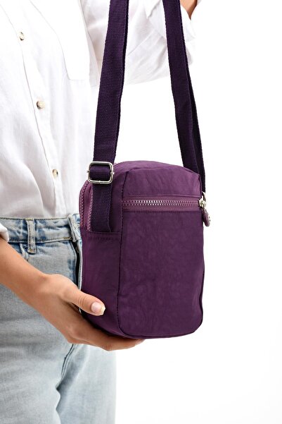 571 Collections Çanta Geantă de umăr reglabilă Purple Cross cu compartiment pentru telefon - 571-12-10A