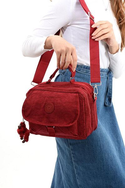 571 Collections Çanta Red Ultra Light Crossbody Shoulder Bag - Multi-Pocket (Model: 571-6P)