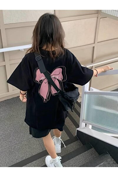 Touz Moda Tricou Ribbon Oversize - Imprimat pe spate