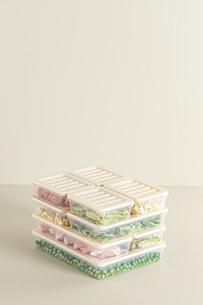 NY HOME Freshbox Set of 4 - Cream Storage Container Suitable for Microwave and Diffraction