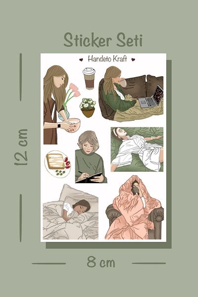 Handeto Kraft قناع طعام بموضع 8 × 12 سم - ورق لاصق، ملصق، ملصق، سجل قصاصات، مجمعة