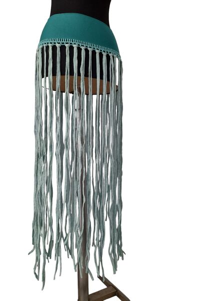 bi ters bi düz skirt with tassels