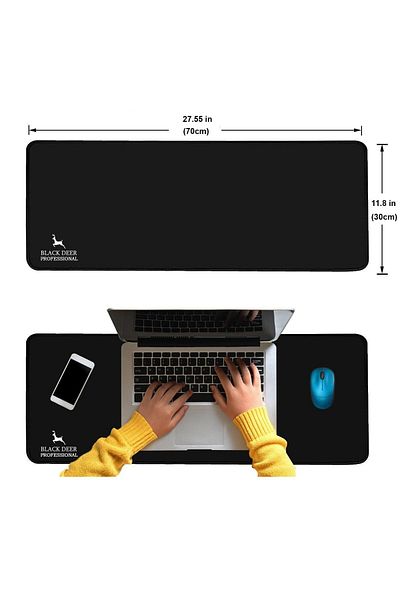 BLACK DEER Professional Black Large Size Gaming Mouse Pad 70x30 Cm