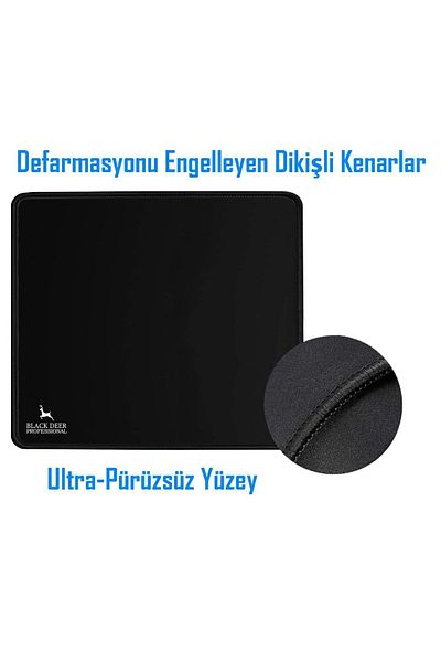 BLACK DEER Professional Black Medium Size Gaming Mouse Pad 35x28 cm