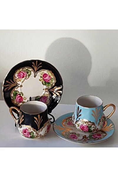 BY.RAYKA PORSELEN El Dekor Saray Hand Painting Set of 2 Cups