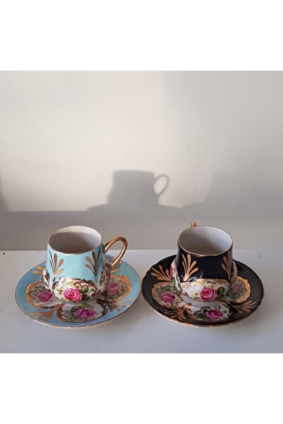 BY.RAYKA PORSELEN El Dekor Saray Hand Painting Set of 2 Cups