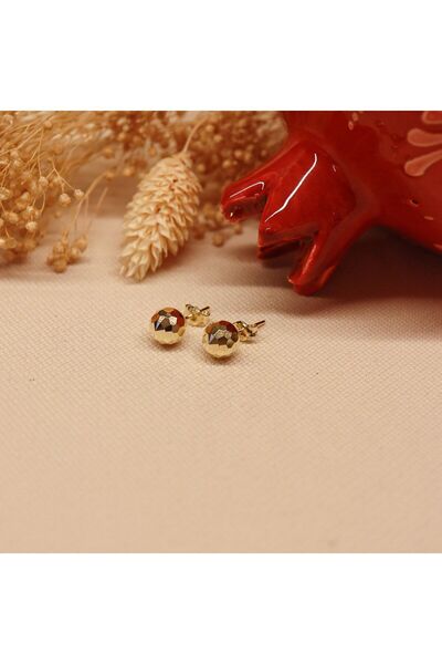 TAHAN MÜCEVHERAT 8 mm Disko Top Vidalı Küpe