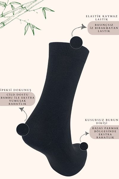 KRAL SOCKS Дамски чорапи, абсорбиращи потта, безшевни, изключително меки модели, дълги бамбукови чорапи (3 ЧИФТА) асортимент цвят