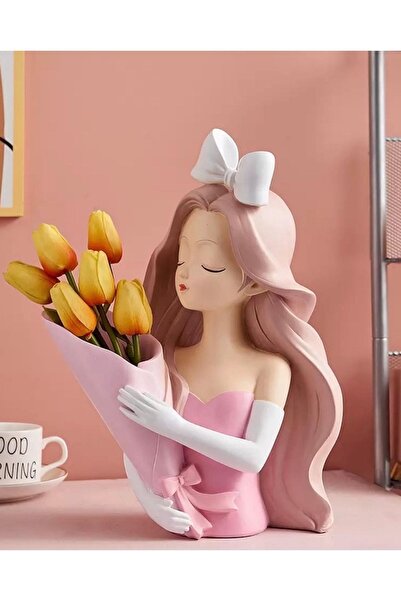 ivtasarim Prenses Fiyonklu Buketli Kız Tasarım Vazo