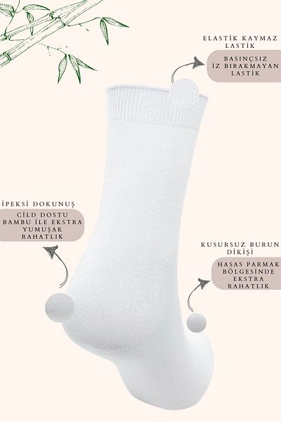 KRAL SOCKS Дамски чорапи, абсорбиращи потта, безшевни, изключително меки модели, дълги бамбукови чорапи (3 ЧИФТА) асортимент цвят