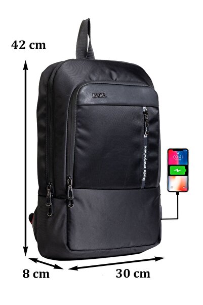 Case Club Siyah Slim Sırt Çantası 14 inç 15,6 inç Laptop Bölmeli Apple Mac Huwaei HP Lenovo Xiaomi