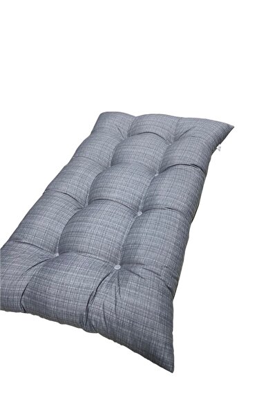 lazilla Yer Minderi 100 Cm X 60 Cm - Gri Minder Düğme Dikişili.