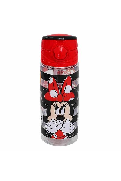 Minnie Mouse قارورة بلاستيكية مرخصة باللون الأحمر سعة 500 مل مع مصاصة - OTTO-42514