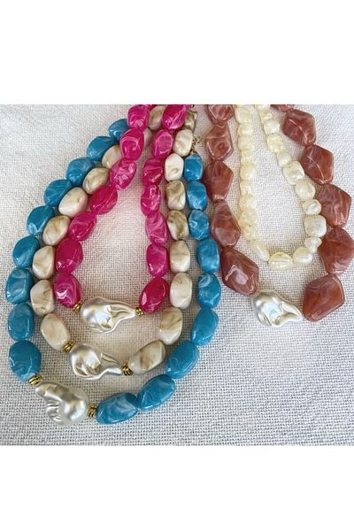 gaila design Natural Stone Bone Color Necklace