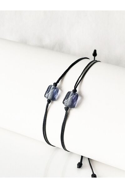 HANIMKIZ حبيب السوار الزجاج مطرز 2-حزمة سوار الحبل