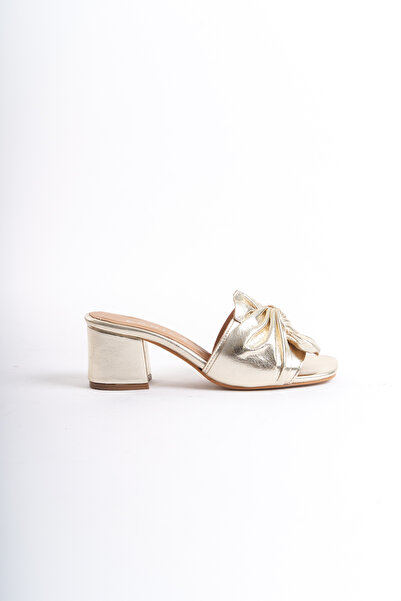 ERNİLA Παντόφλες με τακούνι από γνήσιο δέρμα