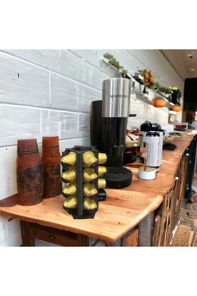 BYK DESIGN NESPRESSO VE STARBUCK UYUMLU KAPSÜL KAHVE TUTUCU - HAREKETLİ DÖNEBİLEN KAPSÜL KAHVE STANDI