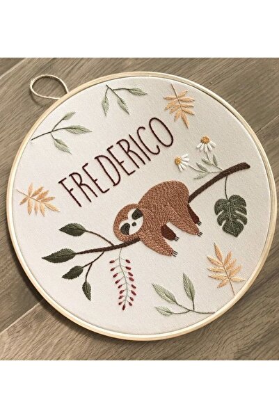 afralya home 25 Cm-bebek/çocuk Odası Isimli Kapı Süsü/punch Nakış Duvar Panos...