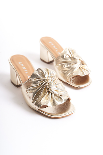 ERNİLA Παντόφλες με τακούνι από γνήσιο δέρμα