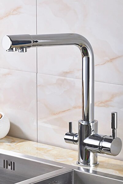 Viosa Arıtma Çıkışlı 3 Yollu Musluk Mutfak Eviye Bataryası