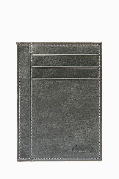 DAMY Δερμάτινη θήκη για κάρτες Anthracite Unisex - Λεπτή κοπή, Θήκη για κέρματα, Μίνιμαλ σχεδιασμός K588