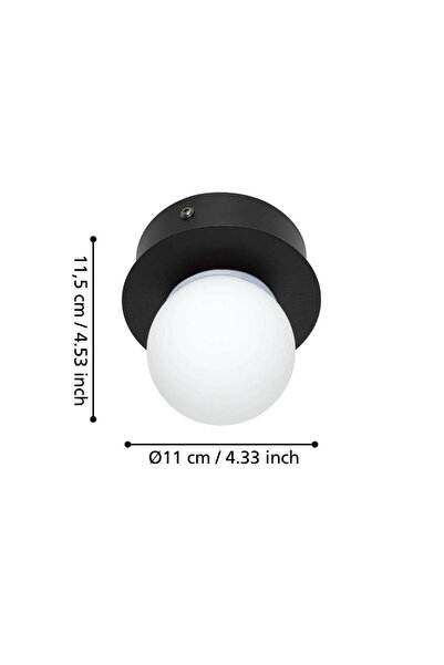 Eglo 900659 "MOSIANO" Çelik Siyah Duvar Tavan Armatürü Ip44