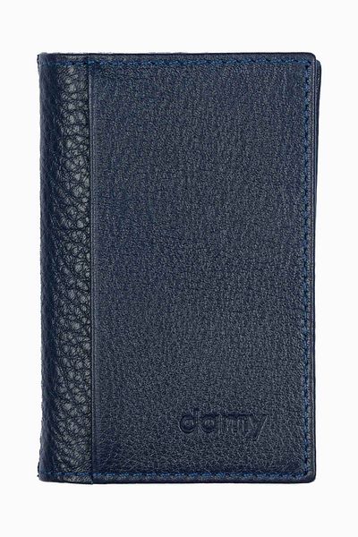 DAMY Ανδρική θήκη για κάρτες Navy Blue από γνήσιο δέρμα - K555