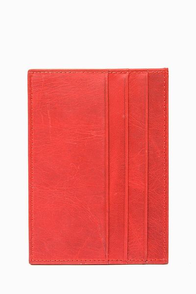 DAMY Unisex Minimal θήκη για κάρτες - Θήκη για κέρματα, λεπτή και δερμάτινη - Κόκκινο K588