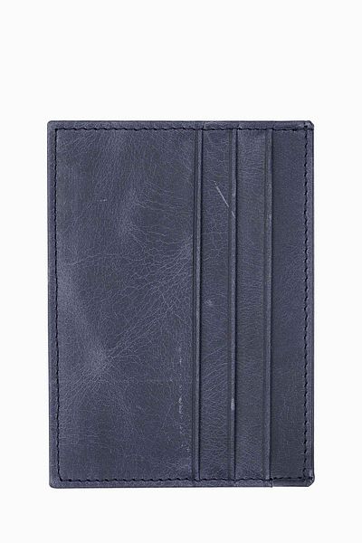 DAMY Δερμάτινη θήκη για κάρτες Navy Blue Unisex - Μίνιμαλ σχέδιο, Θήκη για κέρματα, Λεπτή κοπή K588