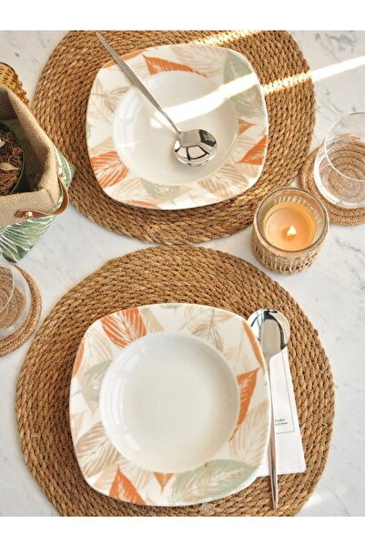 M'art Home Yaprak Porselen 2 Li Yemek Takımı