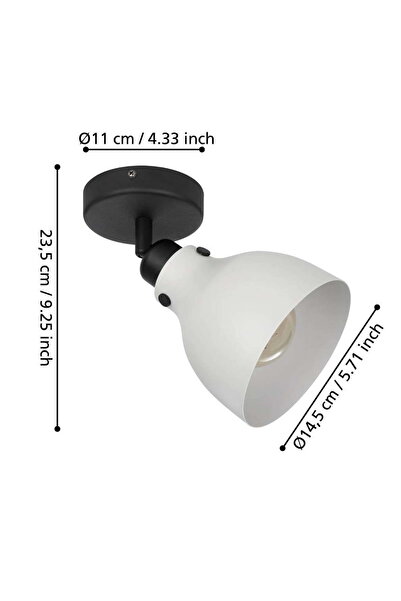 Eglo 43827 "MATLOCK" 1X40W Çelik Gri, Siyah Sıva Üstü Spot