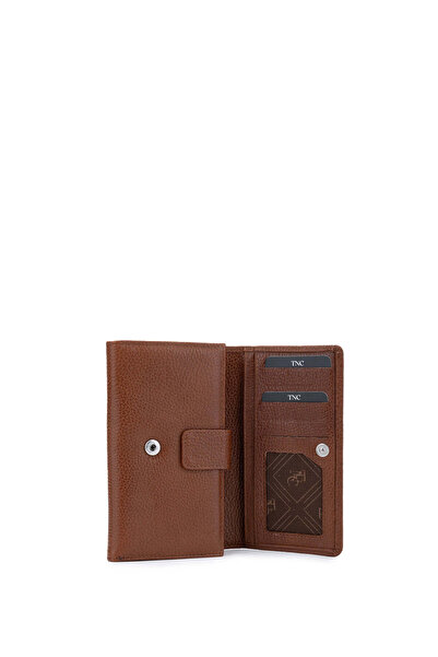 Tamer Tanca Genuine Leather Women's Wallet - Tan
