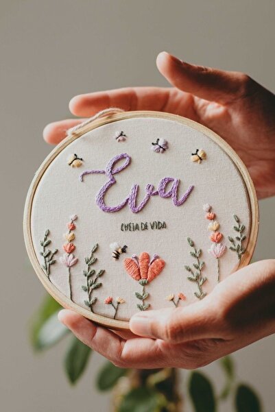 afralya home 25cm-bebek/çocuk Odası Isimli Kapı Süsü/punch Nakış Duvar Panosu...