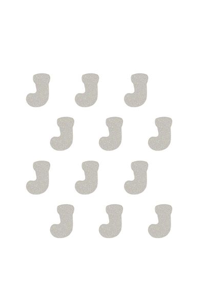 roco paper Αυτοκόλλητο Glitter Eva Λευκές κάλτσες με σχέδιο 4cm Συσκευασία των 12