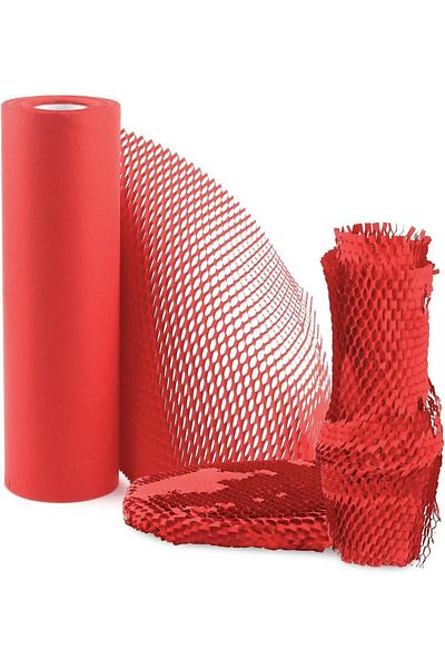 roco paper Red Honeycomb Filling Wrapping Paper - 38cm X 5 Meters