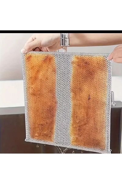 MODELHOME Double Sided 3 Pieces of Dish Cloth Wire - Kitchen and Bathroom Sink (20X20 CM)