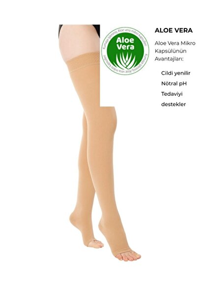 Variteks Dizüstü Çorabı Burnu Açık (orta Basınç)