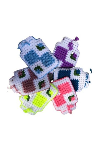 Bora Hand Knitted Washcloth Dowry Washcloth Bath Handcrafted Bath Washcloth Washcloth 6 Pieces