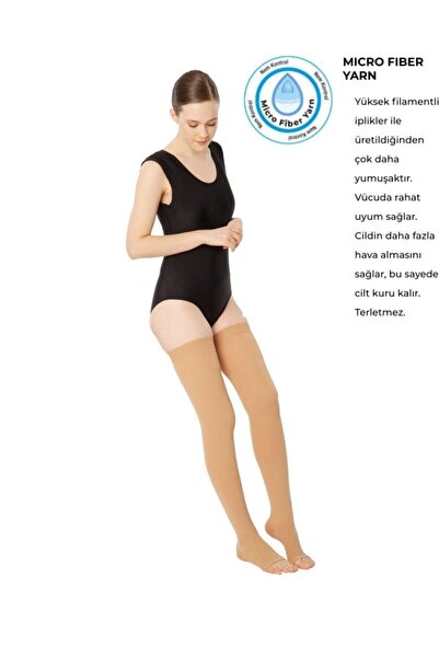 Variteks Dizüstü Çorabı Burnu Açık (orta Basınç)