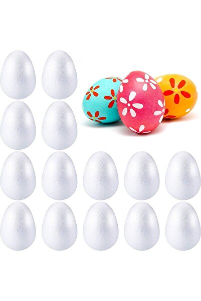 roco paper Yumurta Strafor Köpük Top - Yapay Çiçek Çekirdeği Topu - 15 Adet - 3.5x2.5 Cm