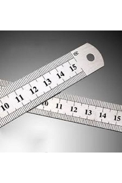 PeriStore Steel Ruler 15 Cm Metal Ruler Press Printed Stainless Steel - 6 Inch/Inch