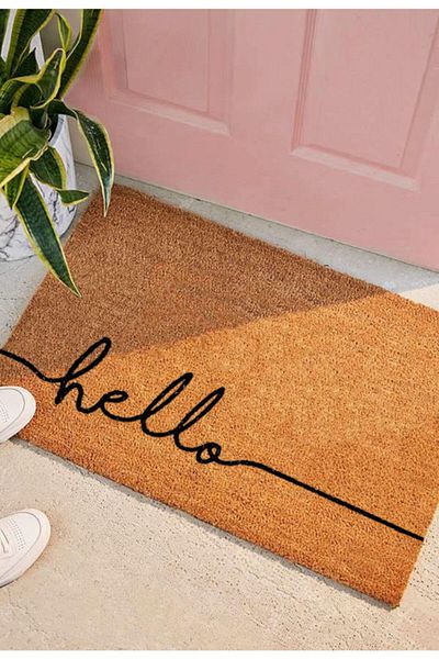 İki Sade Coco Door Mat Hand Painted - 100% Natural, Koko Mat, Bristle Door Mat