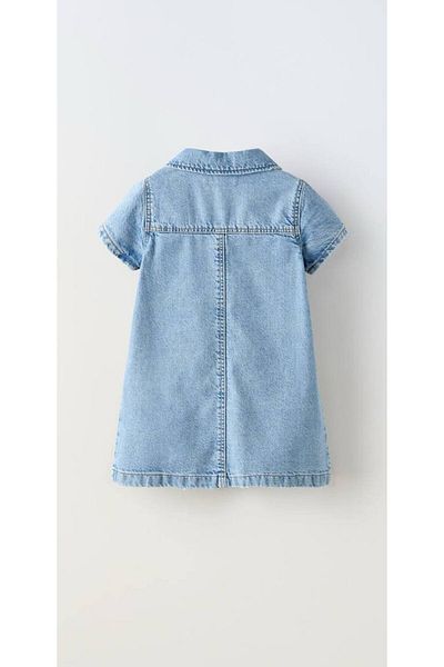Teeny Weeny Kids Rochie de blugi pentru fetiță sezon nou - Detaliată cu fermoar