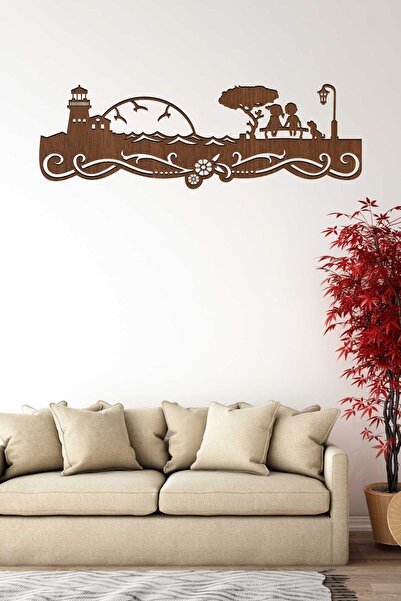 Wooden Wall Decoration with Lighthouse Decoration