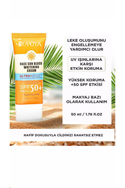 MAQYA Cosmetics واقي شمسي مضاد للعيوب بعامل حماية من الشمس 50+ - 50 مل لجميع ...